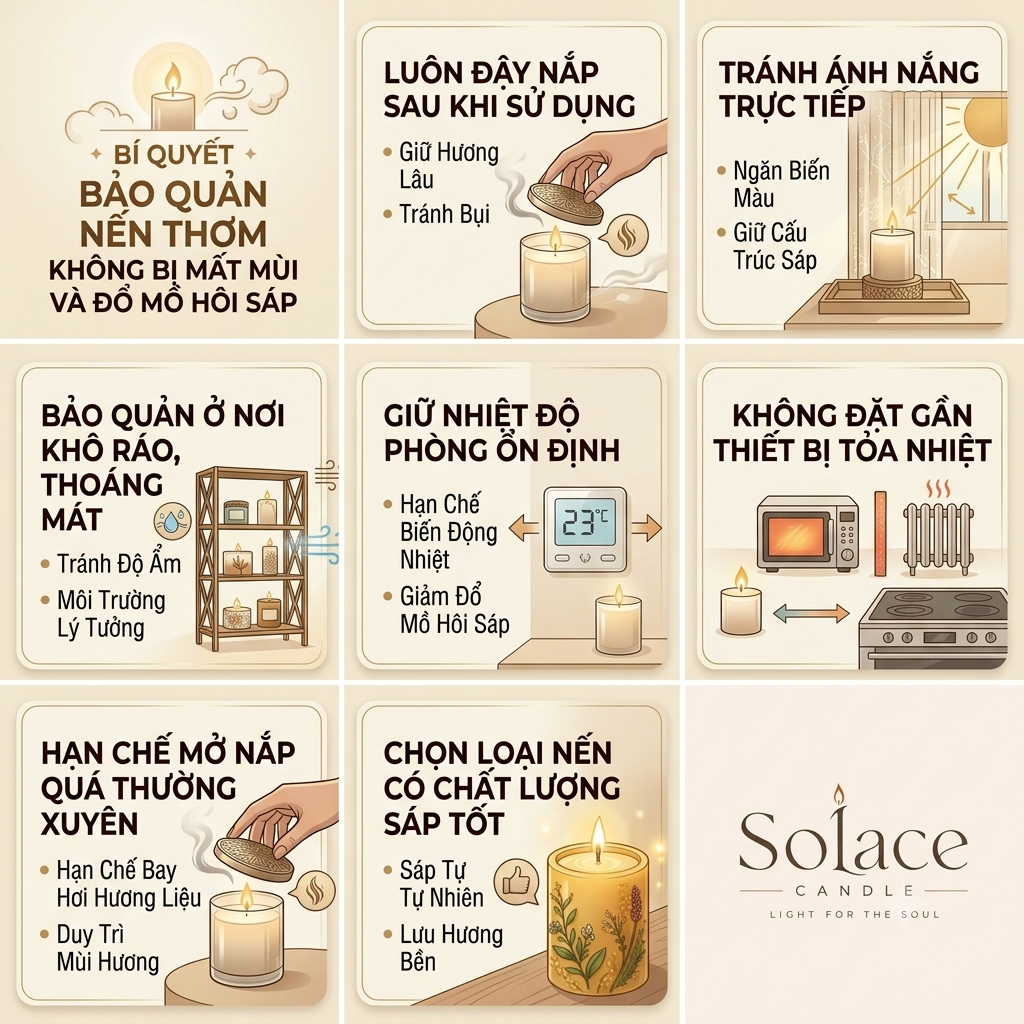 Bí quyết bảo quản nến thơm 